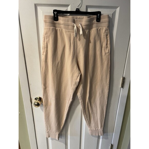 The Stronghold Jogger Sweatpants Mens Large Beige Cotton Tapered Drawstring - Picture 10 of 11